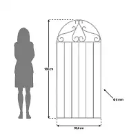 Treillage grille Rosier - acier - brun - L.180 x l.80 cm