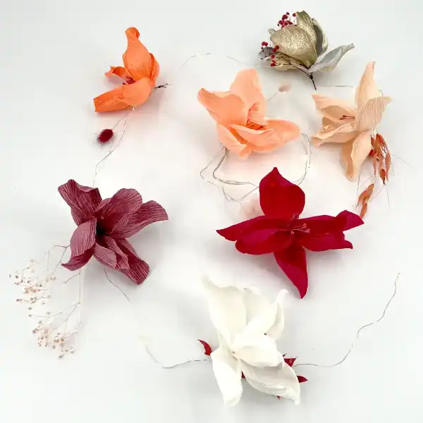 guirlande diy fleurs rose or