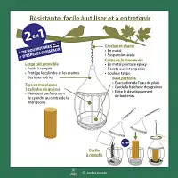 Mangeoire Carrousel 2 en 1 en métal - cylindre de graisse et/ou graines