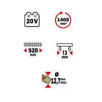 Taille-haie électrique à batterie 20V - R-BAT20 Ribimex (sans batterie ni chargeur)  Taille-haie électrique à batterie 20V - R-BAT20 Ribimex (sans batterie ni chargeur)