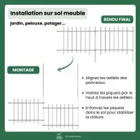 Clôture décorative PRATIC en métal noir - L.95,5 x H.91,5cm