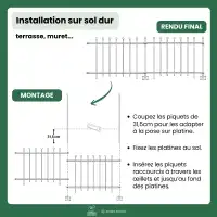 Clôture décorative PRATIC en métal noir - L.95,5 x H.91,5cm