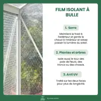Rouleau film à bulles 30mm - L.1,5m x l.25m - Isolant serre, qualité premium anti-UV 3 couches