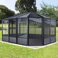 Pavillon de jardin Charleston 14,7m2 - Aluminium et acier galvanisé 3,8x3,8m