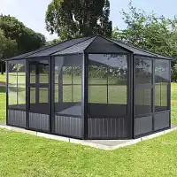 Pavillon de jardin Charleston 14,7m2 - Aluminium et acier galvanisé 3,8x3,8m