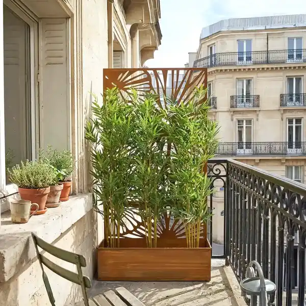 jardiniere acier treillis balcon