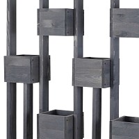 Jardinière avec treillis en bois Haut. 180cm Gris