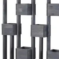 Jardinière avec treillis en bois Haut. 180cm Gris  Jardinière avec treillis en bois Haut. 180cm Gris