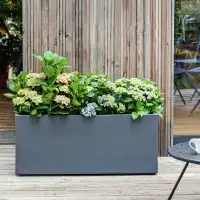 Jardinière extérieure effet béton 98L - Qualité premium, double paroi L.99,5 x l.39,5 x H.43,5cm - Anthracite