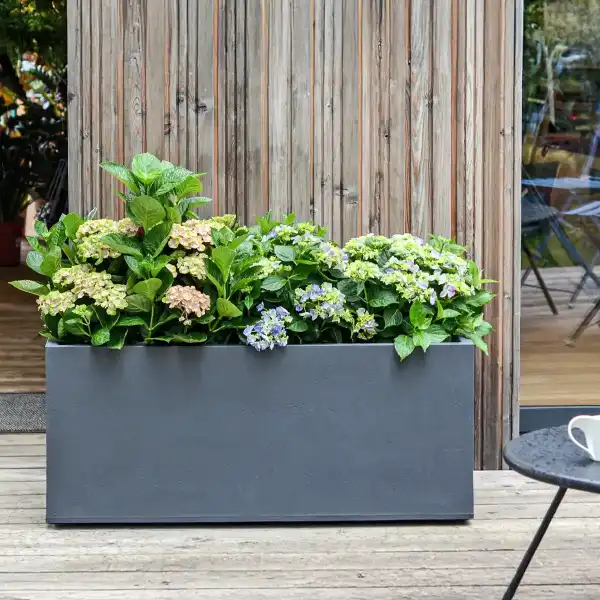 jardiniere fleurs gris anthracite