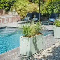 Jardinière extérieure effet béton - Haute qualité, double paroi - Anthracite ou vert amande