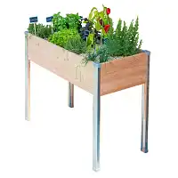 Potager sur pied en bois douglas et acier galvanisé - Haut. 80cm