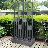 Jardinière avec treillis en bois Haut. 180cm Gris