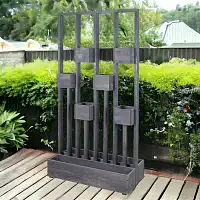Jardinière avec treillis en bois Haut. 180cm Gris  Jardinière avec treillis en bois Haut. 180cm Gris