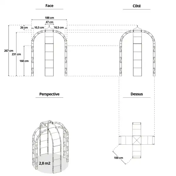 kiosque arcade dimensions