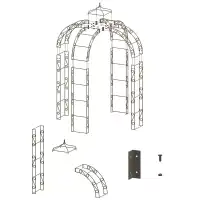 Kiosque Gloriette en fer 4 pieds Arcade renforcé - D.188 x H.231 cm - 2,80m2