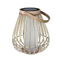 Lanterne solaire en bambou effet flamme