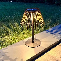 Lampe de table sans fil - solaire et USB - H. 32 cm