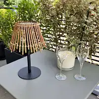 Lampe de table sans fil - solaire et USB - H. 32 cm