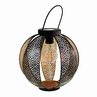 Lanterne extérieure solaire bicolore en métal ajouré