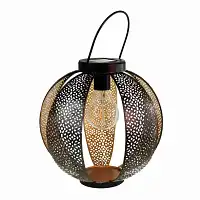 Lanterne extérieure solaire bicolore en métal ajouré