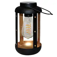 Lanterne industrielle solaire en métal H. 25cm