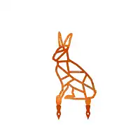 Silhouette lapin origami en acier corten H. 43cm
