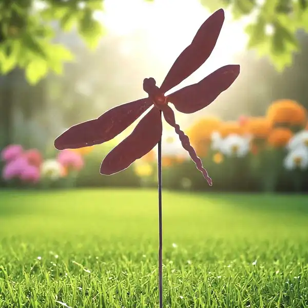 libellule metal rouille deco