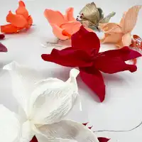 Guirlande lumineuse Rose-Or en papier 2m - Kit DIY loisirs créatifs