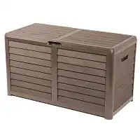 Coffre de rangement Baya couleur taupe en plastique 420L  Coffre de rangement Baya couleur taupe en plastique 420L