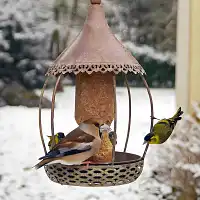 Mangeoire Carrousel 2 en 1 en métal - cylindre de graisse et/ou graines