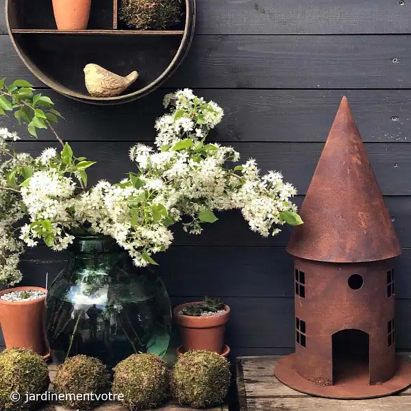 mangeoire aacier rouille deco
