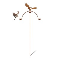 Mangeoire à balancier modèle chouette en acier corten
