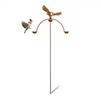 Mangeoire à balancier modèle chouette en acier corten