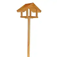 Mangeoire à oiseaux en bois - Toit végétalisé