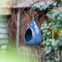 Mangeoire oiseaux céramique Goutte emaillée