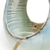 Mangeoire oiseaux céramique Goutte email vert clair