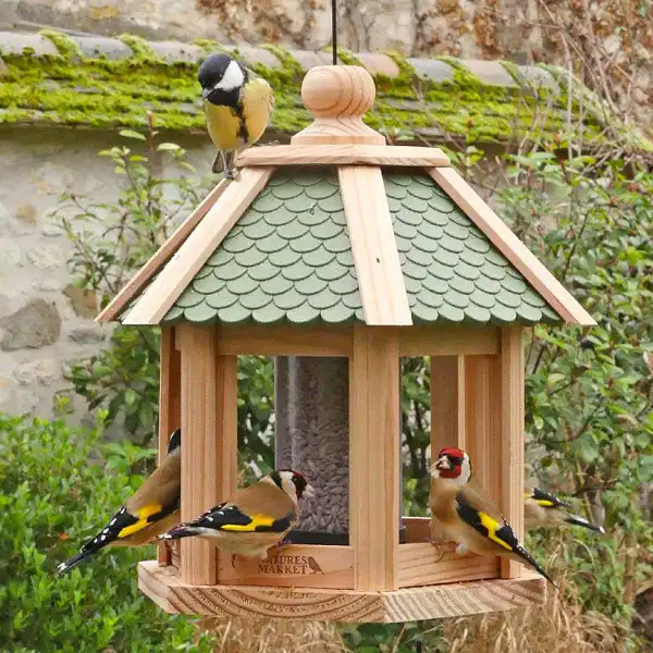 mangeoire maison bois oiseaux