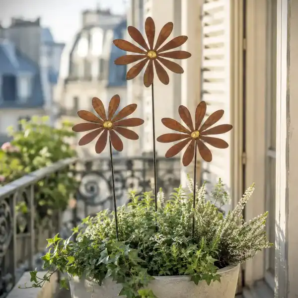 marguerite metal pot fleur