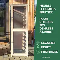 Légumier fruitier 6 tiroirs modèle haut - Poignée métal  Légumier fruitier 6 tiroirs modèle haut - Poignée métal