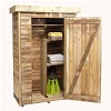 Armoire de jardin en bois, toit plat - Rangement extérieur L. 130 x l. 69 x H. 200 cm