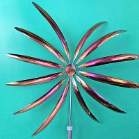 Eolienne Impresia en inox avec pied - Oxydes - H. 175 x l. 55 x P. 15 cm