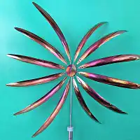 Eolienne Impresia en inox avec pied - Oxydes - H. 175 x l. 55 x P. 15 cm