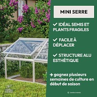 Mini serre de jardin - Châssis froid en aluminium anodisé et verre trempé L.124 x l.89 x H.71cm