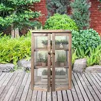 Mini serre de jardin pour balcon en bois et polycarbonate