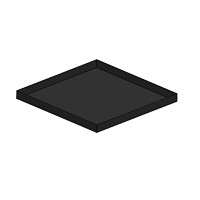 Miroir d'eau carré - inox - L. 80 cm x l. 80 cm x H. 6.5 cm