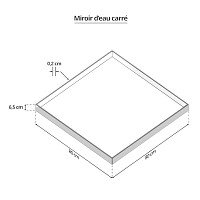 Miroir d'eau carré - inox - L. 80 cm x l. 80 cm x H. 6.5 cm