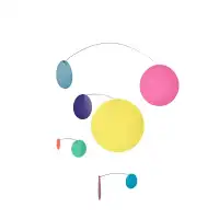 Mobile décoratif Confetti colours Flensted, fabrication artisanale - L.48 x H.48cm