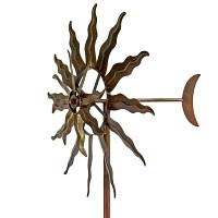 Eolienne Solstice en métal avec pied - Cuivré - H. 214 x l. 58 x P. 60 cm