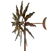 Eolienne Solstice en métal avec pied - Cuivré - H. 214 x l. 58 x P. 60 cm